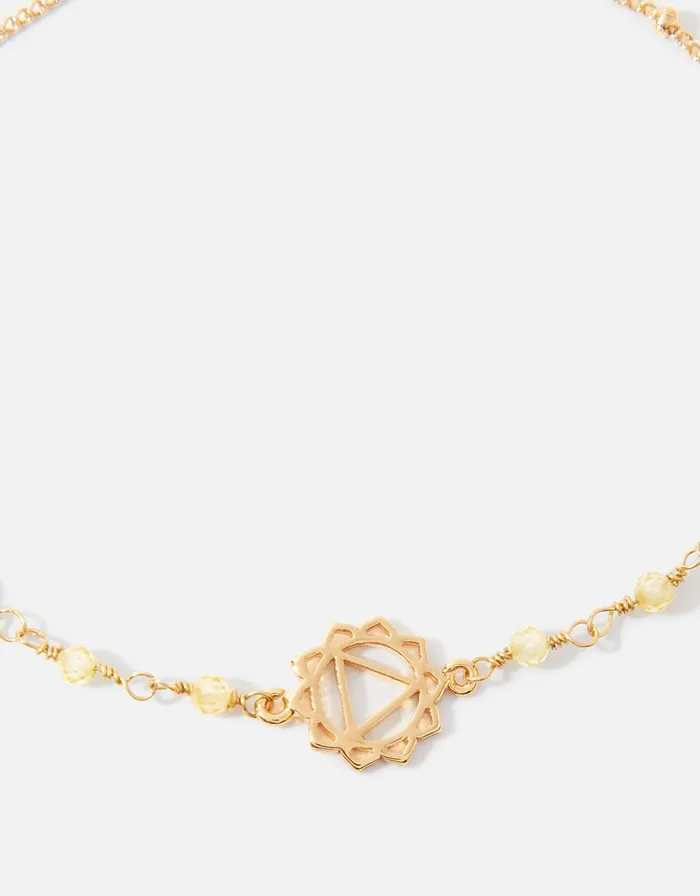 Accessorize GoldPlated Solar Chakra Bracelet With Citrine Women Bracelets