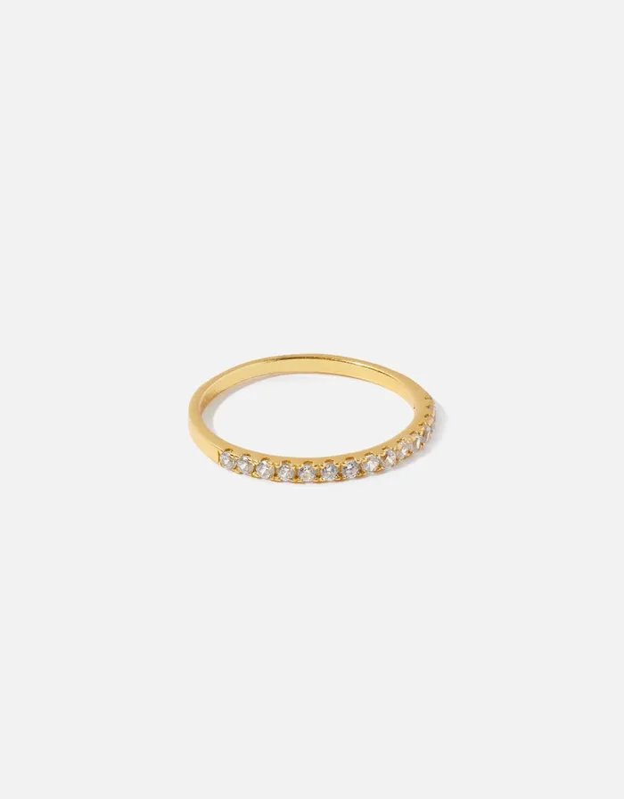 Accessorize GoldPlated Sterling Silver Eternity Band Ring Gold Gold Women Rings