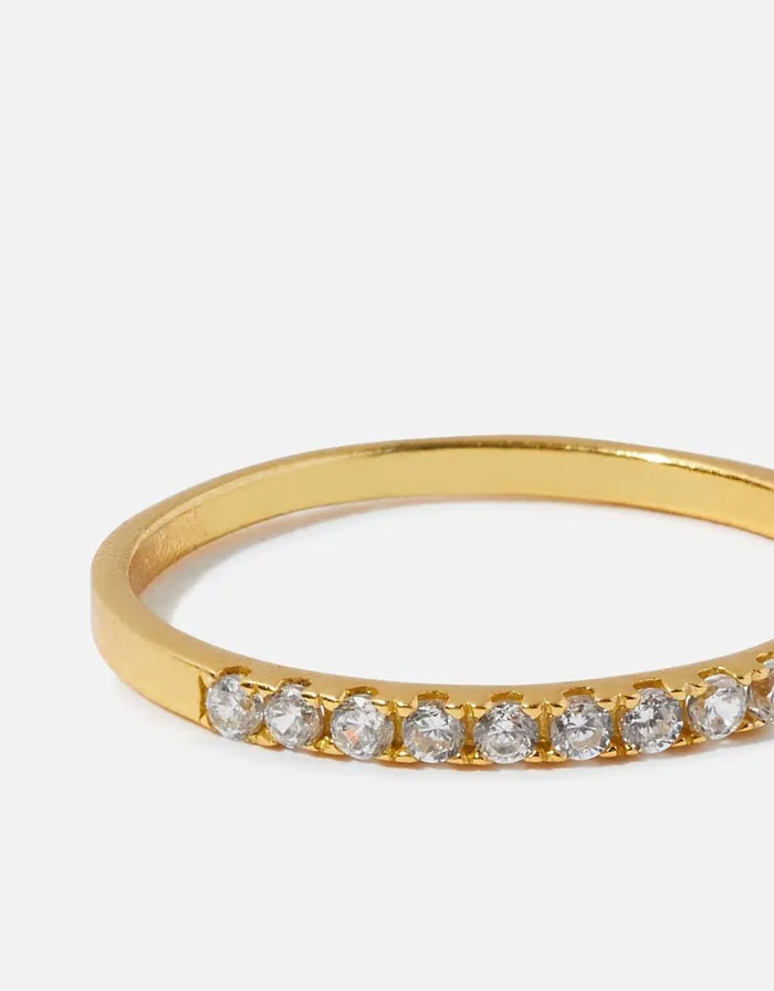 Accessorize GoldPlated Sterling Silver Eternity Band Ring Gold Gold Women Rings