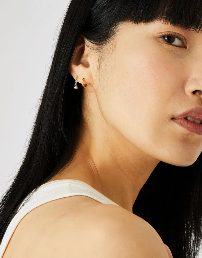 Accessorize GoldPlated Turquoise Earring Set Women Earrings