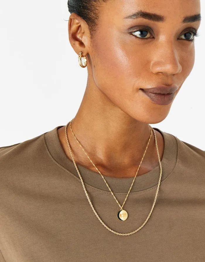 Accessorize GoldPlayed Heirloom Moon Disc Pendant Necklace Women Necklaces