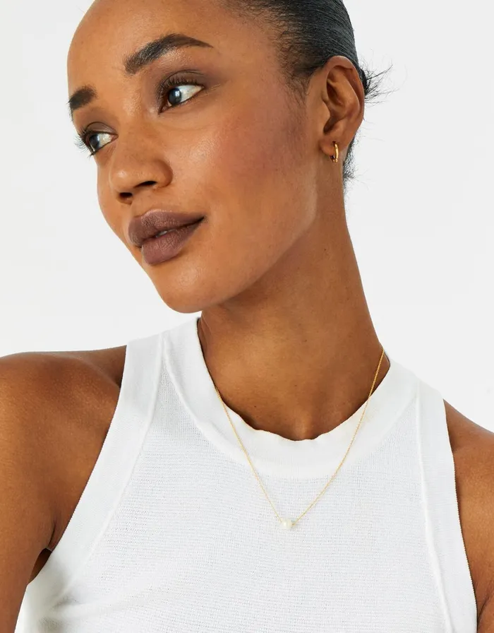 Accessorize Gold Vermeil Single Pearl Necklace Women Necklaces