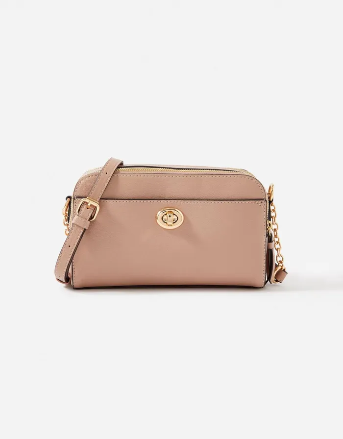 Accessorize Leona Lock CrossBody Bag Nude Nude Women CrossBody Bags