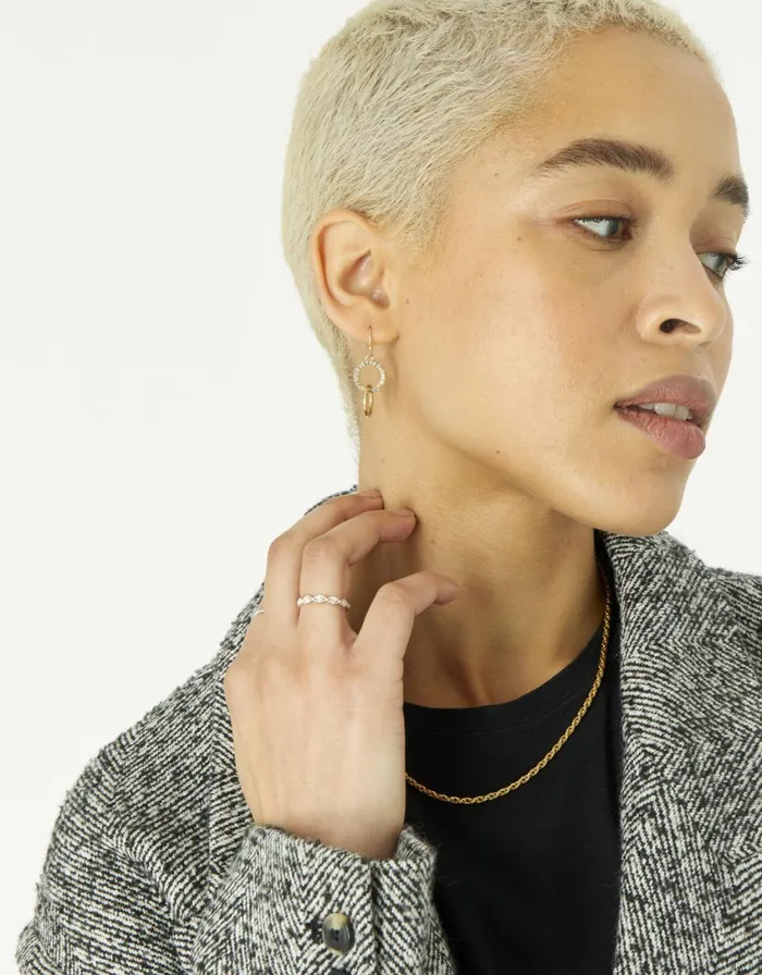 Accessorize Linked Circles Short Drop Earrings Gold Gold Women Earrings