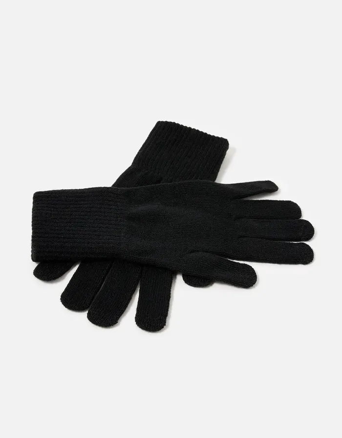 Accessorize Long Cuff Touchscreen Gloves Black Black Women Gloves