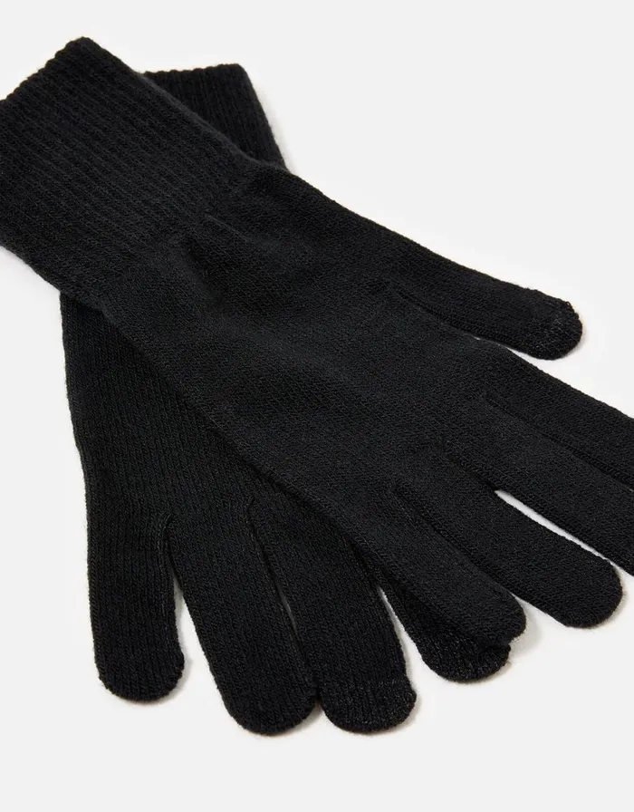 Accessorize Long Cuff Touchscreen Gloves Black Black Women Gloves