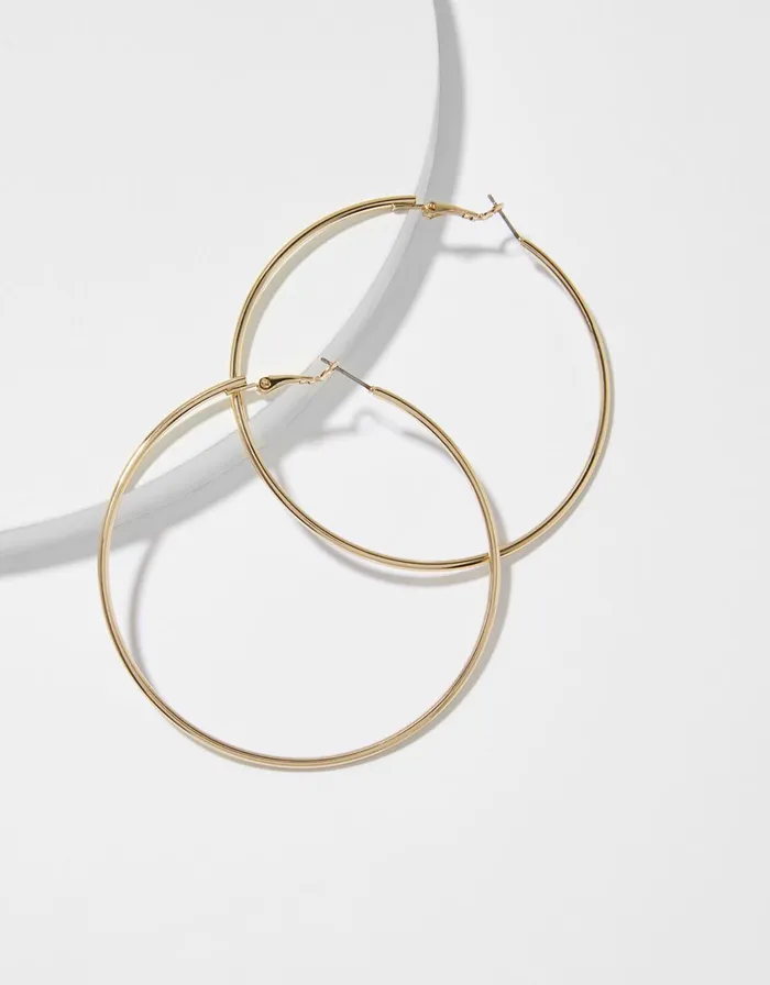 Accessorize Medium Simple Hoop Earrings Gold Women Earrings
