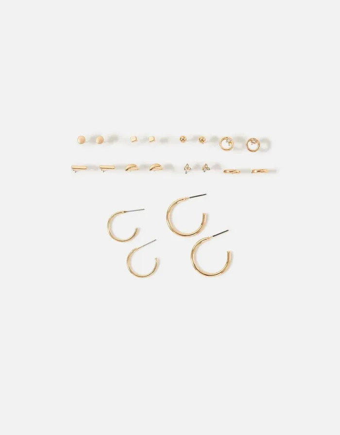Accessorize Mixed Stud Multipack With Recycled Metal Gold Gold Women Earrings