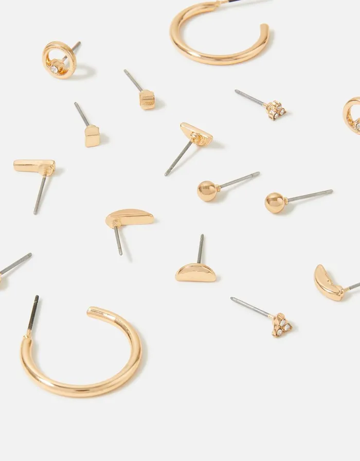 Accessorize Mixed Stud Multipack With Recycled Metal Gold Gold Women Earrings
