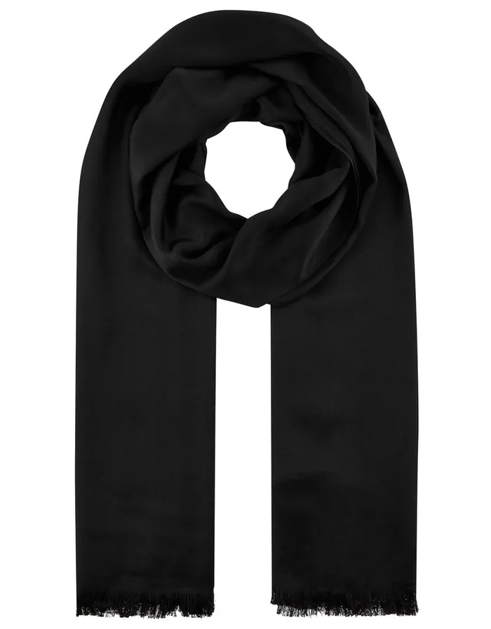 Accessorize Plain Woven Scarf Black Women Scarves