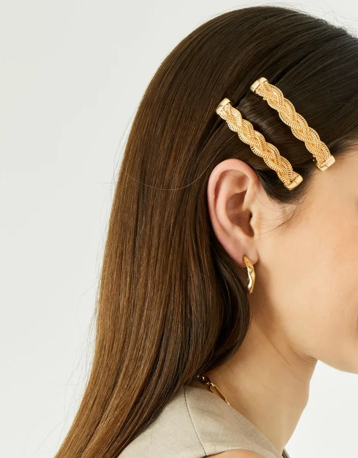 Accessorize Plaited Barrette Twinset Women Hair Accessories