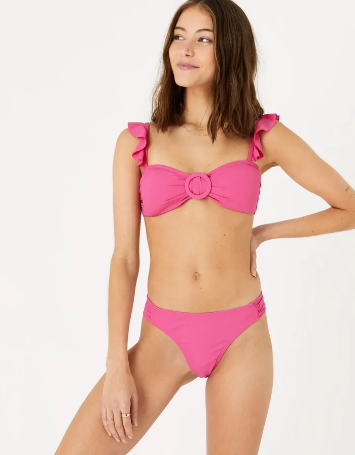 Accessorize Ruched Swim Brief Pink Pink Women Bikinis