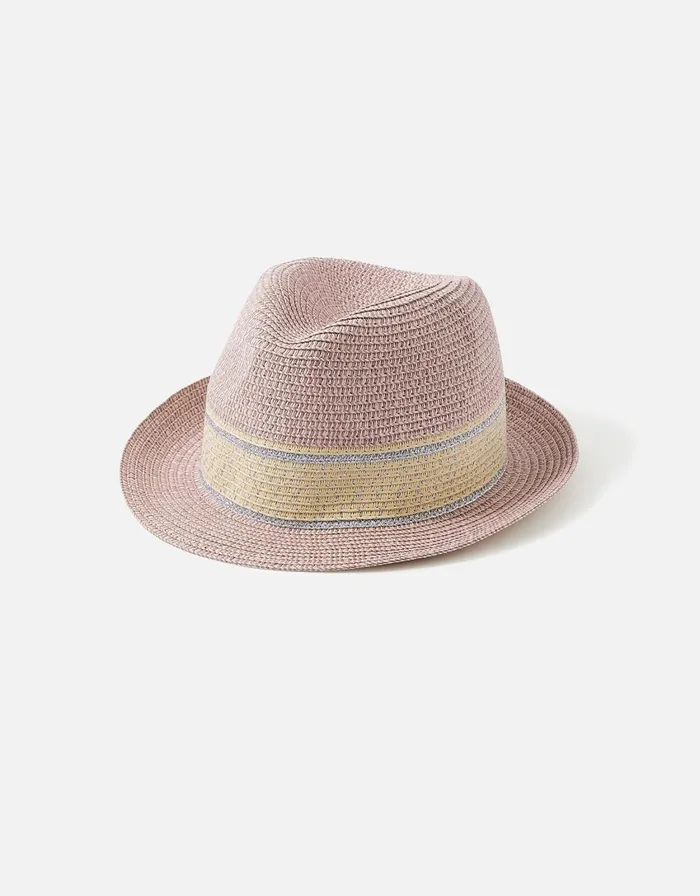 Accessorize Sarah Sparkle Trilby Hat Pink Pink Women Hats
