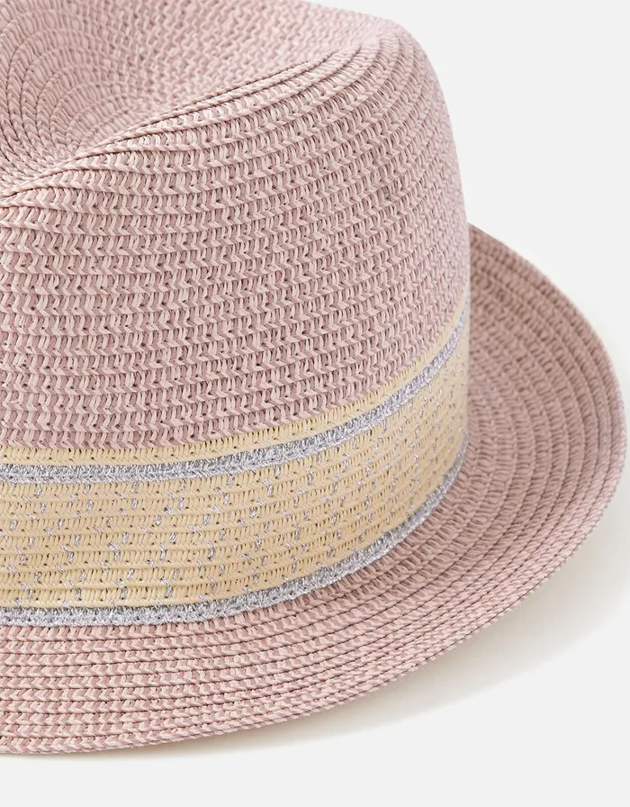 Accessorize Sarah Sparkle Trilby Hat Pink Pink Women Hats