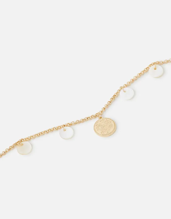 Accessorize Shell And Coin Chain Anklet Women Anklets