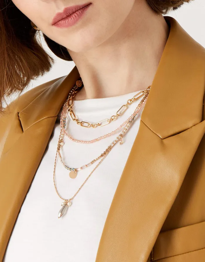 Accessorize Small Beaded Layered AllInOne Necklace Women Necklaces
