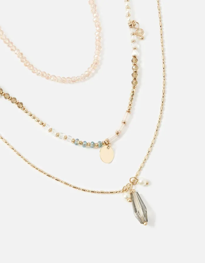 Accessorize Small Beaded Layered AllInOne Necklace Women Necklaces
