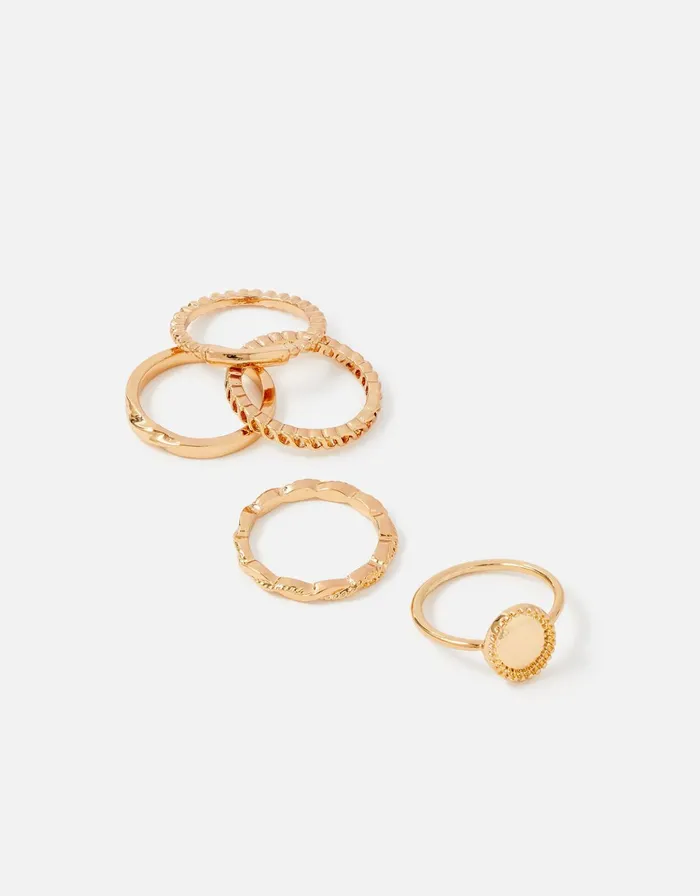 Accessorize Stacking Ring Multipack Gold Gold Women Rings
