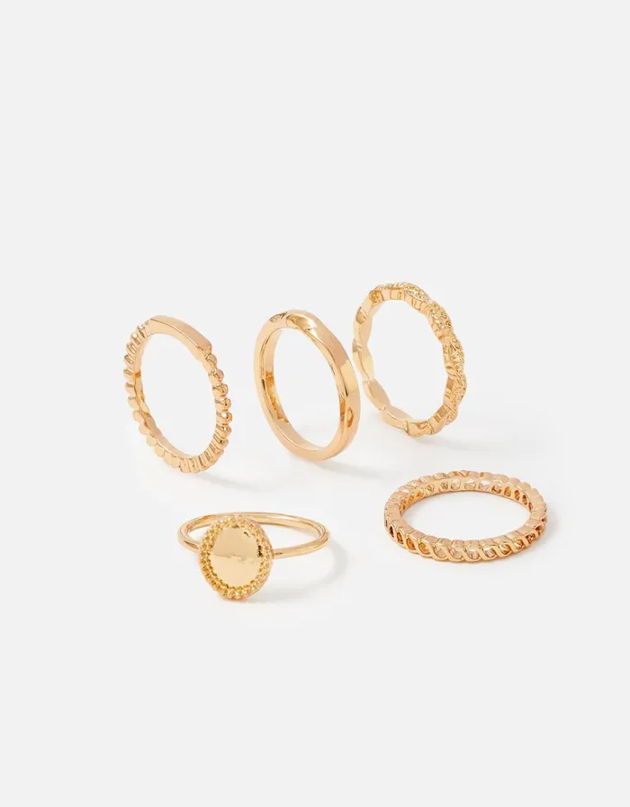 Accessorize Stacking Ring Multipack Gold Gold Women Rings