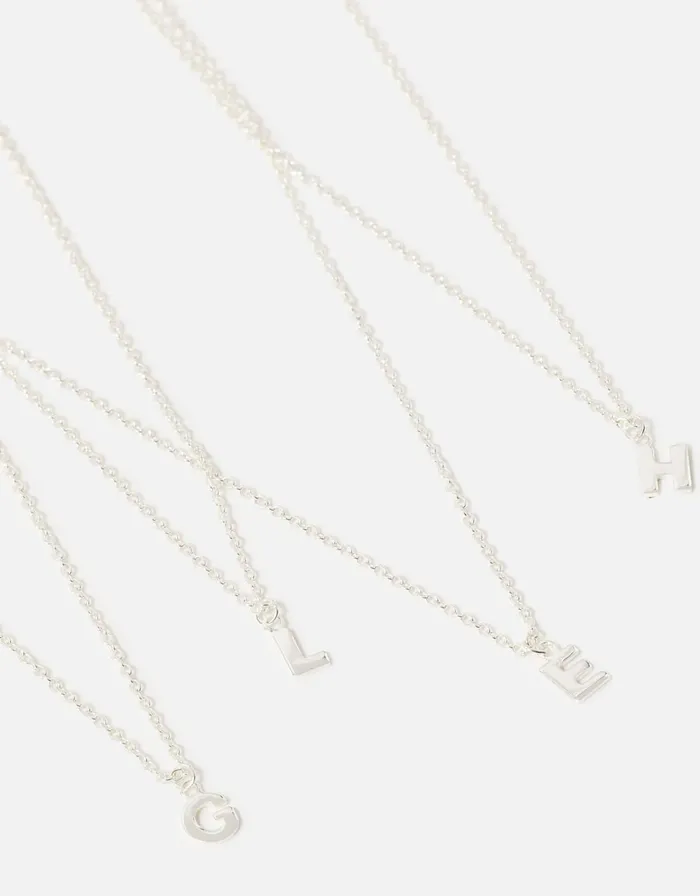 Accessorize Sterling Silver Initial Pendant Necklace Silver St Silver Women Necklaces