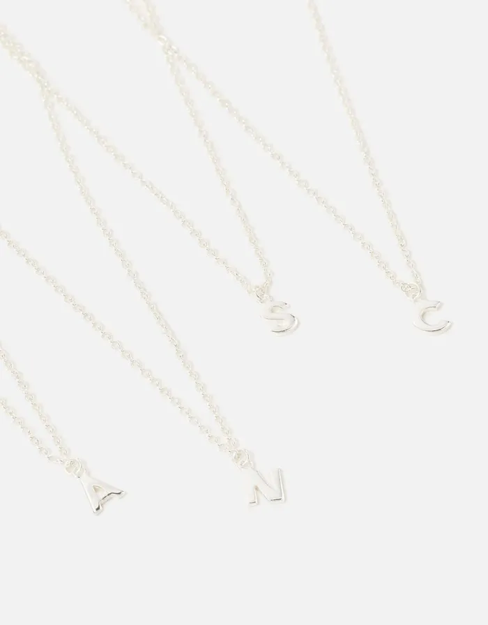 Accessorize Sterling Silver Initial Pendant Necklace Silver St Silver Women Necklaces