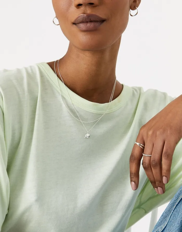 Accessorize Sterling Silver Planet Pendant Necklace Women Necklaces