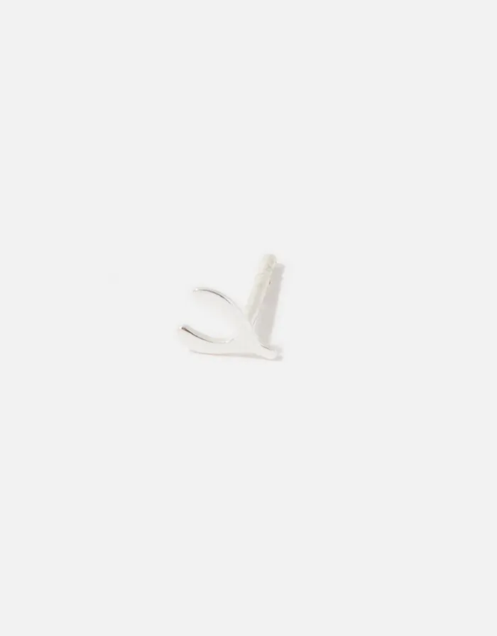 Accessorize Sterling Silver Single Wishbone Stud Women Earrings