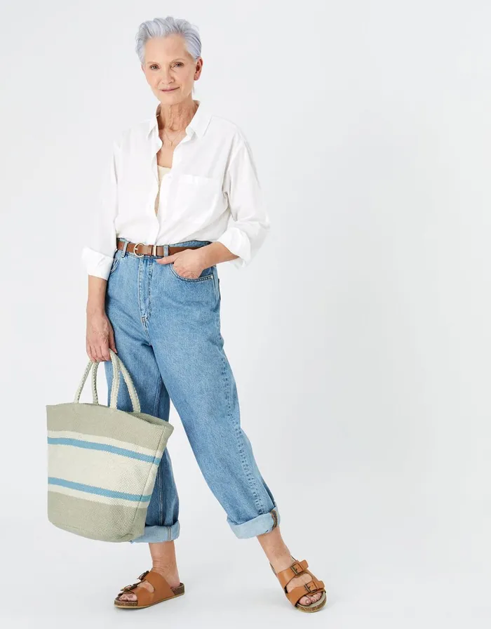 Accessorize Stripe Handheld Bag Women Beach Bags