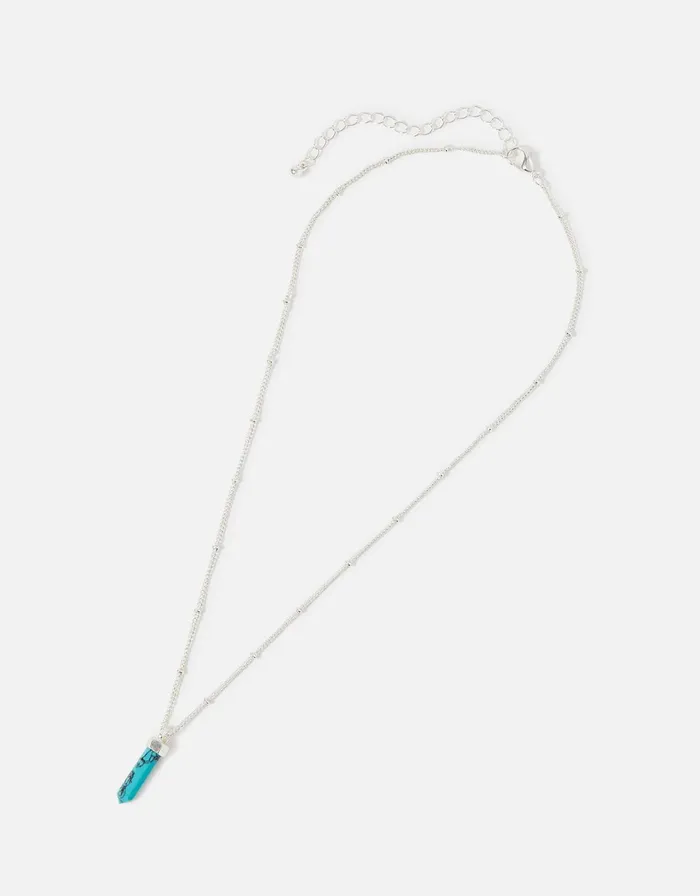 Accessorize Super Classics Turquoise Stone Pendant Necklace Women Necklaces