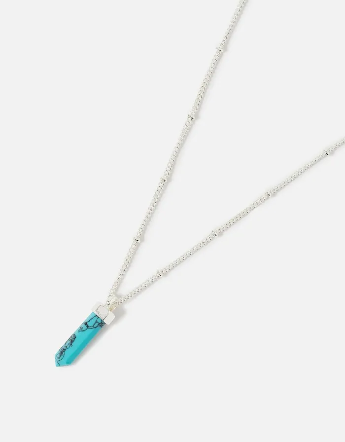 Accessorize Super Classics Turquoise Stone Pendant Necklace Women Necklaces