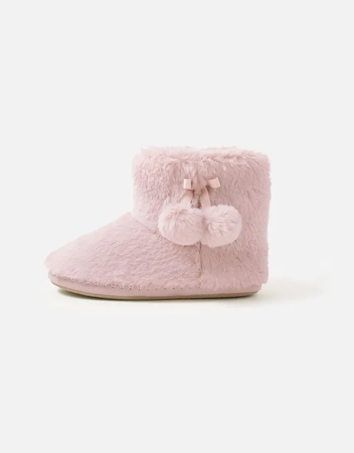 Accessorize SuperSoft Slipper Boots Pink Pink Women Slippers