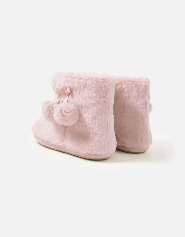 Accessorize SuperSoft Slipper Boots Pink Pink Women Slippers