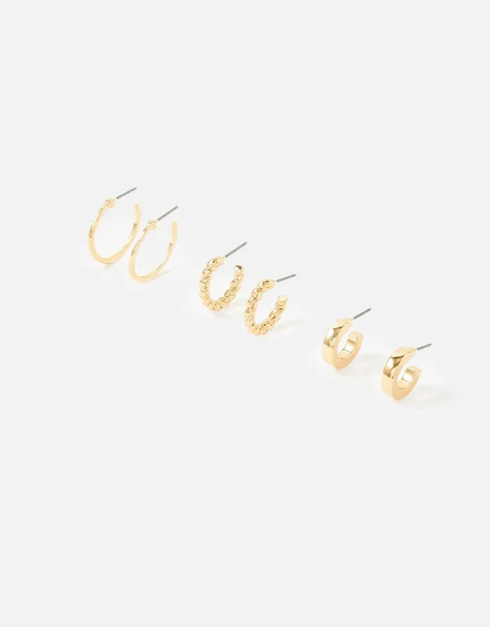 Accessorize Twisted Chunky Hoop Set Women Earrings