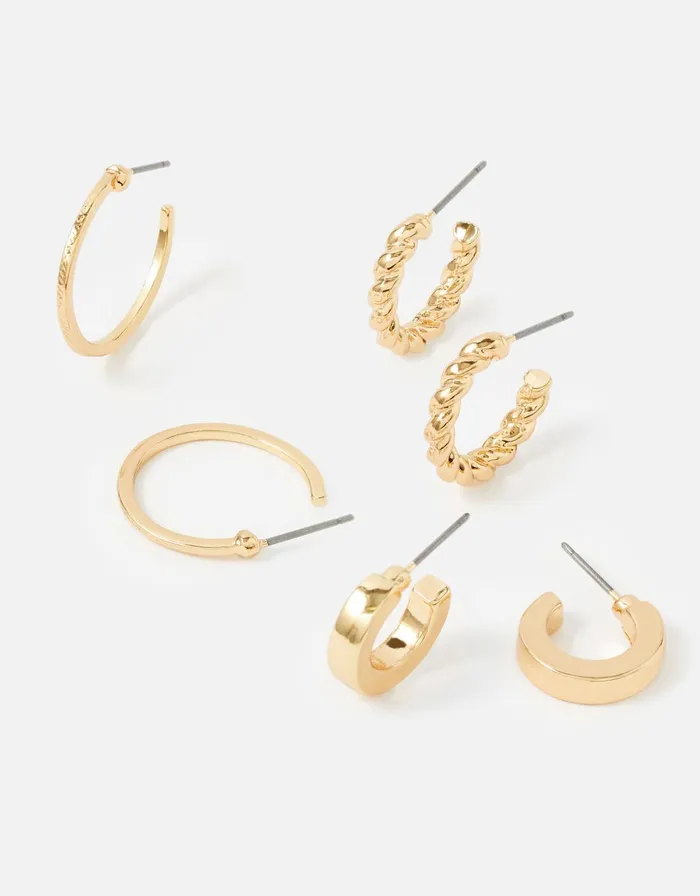 Accessorize Twisted Chunky Hoop Set Women Earrings