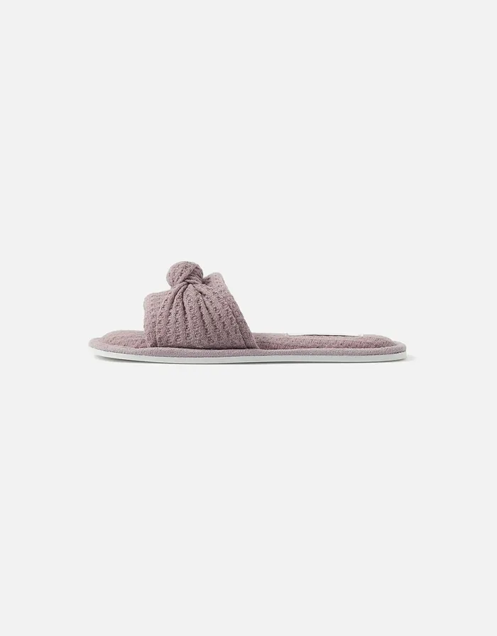 Accessorize Waffle Twist Mules Mink Mink Women Slippers