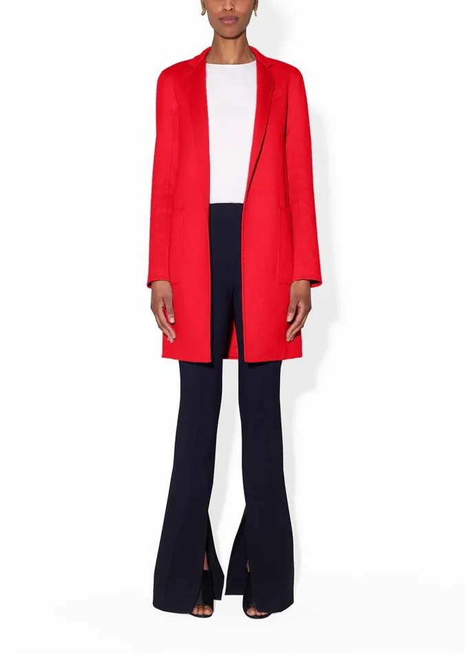 Adam Lippes Jackets and Coats Car Coat In Zibelline Cashmere Red Red 8211 Women