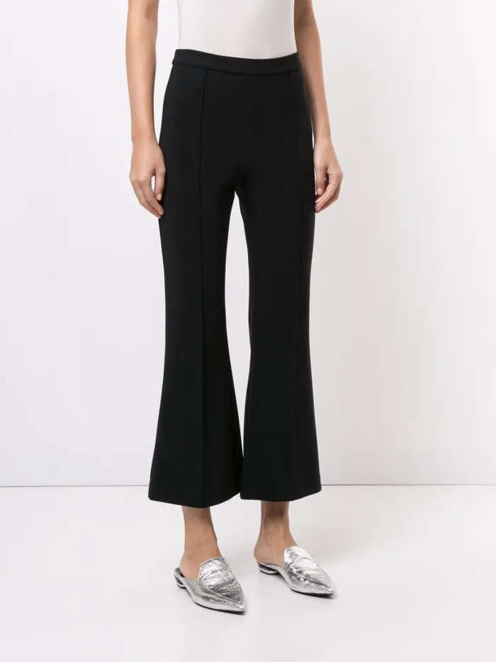 Adam Lippes Pants Bonded Neoprene Cropped Flare Pant Black 8211 Women
