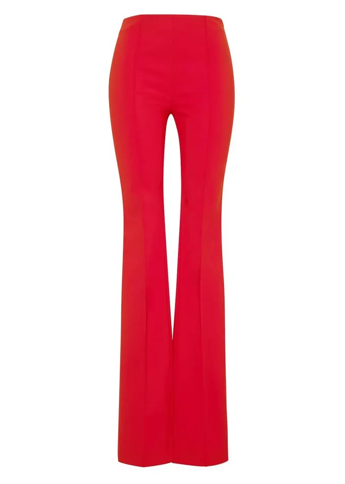 Adam Lippes Pants Bonded Neoprene Cropped Flare Pant Red 8211 Women