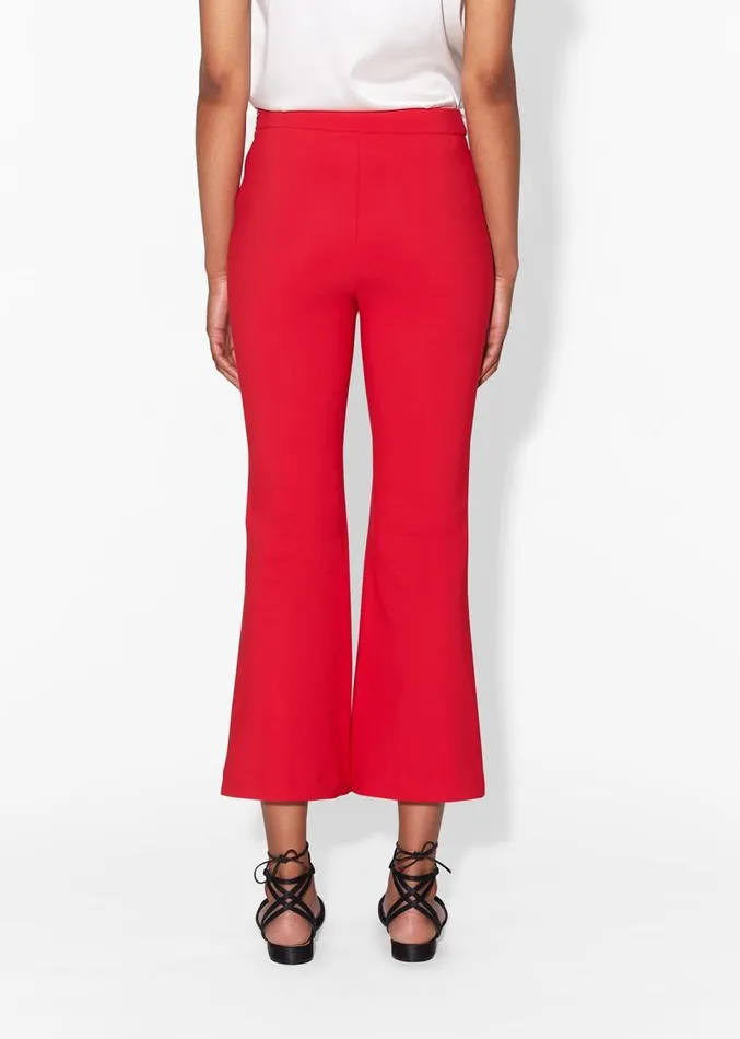 Adam Lippes Pants Bonded Neoprene Cropped Flare Pant Red 8211 Women
