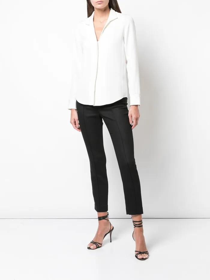 Adam Lippes Pants Cigarette Pant In Double Face Wool Black 8211 Women