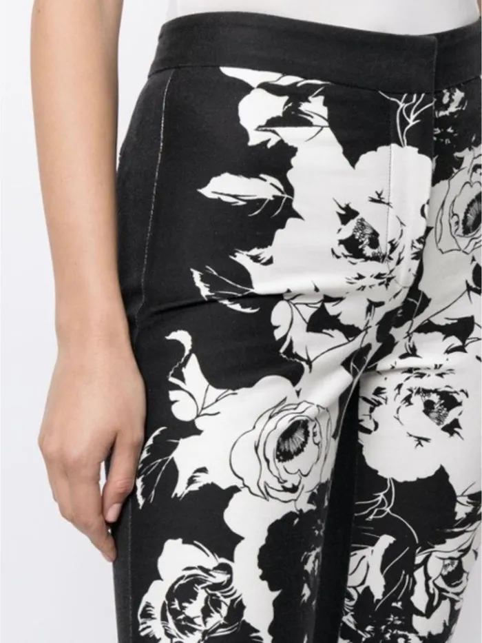 Adam Lippes Pants Cigarette Pants In Printed Denim Black Floral 8211 Women