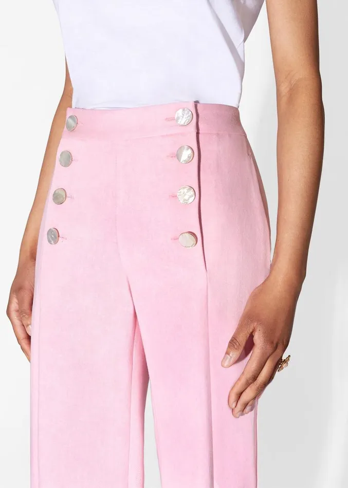 Adam Lippes Pants Sailor Pant In Washed Denim Pink 8211 Women