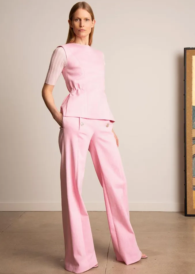 Adam Lippes Pants Sailor Pant In Washed Denim Pink 8211 Women