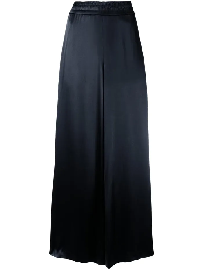 Adam Lippes Pants WideLeg Sweatpant In Silk Charmeuse Navy 8211 Women