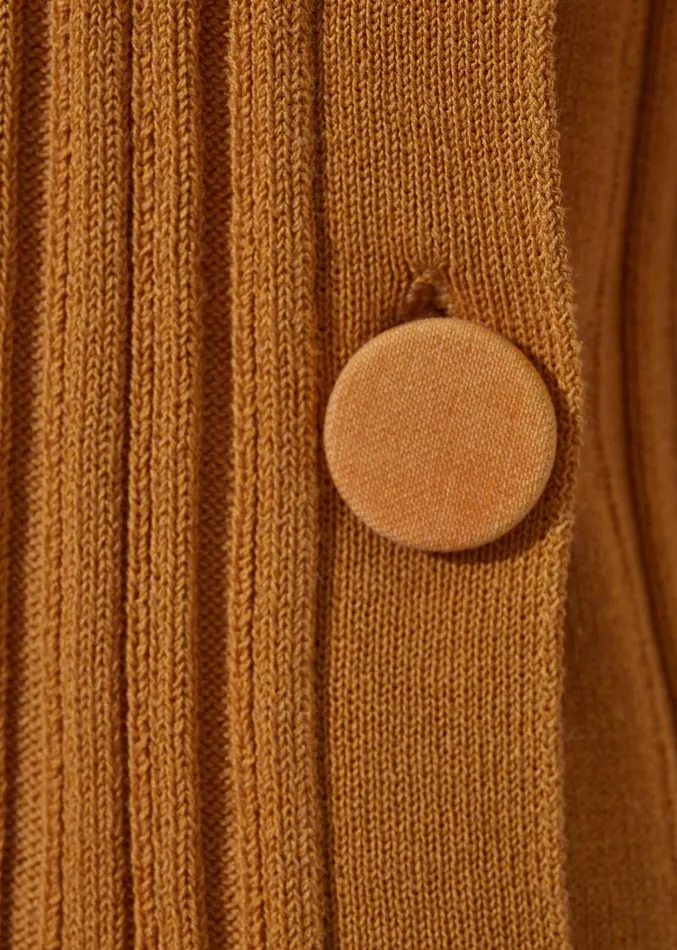 Adam Lippes Sweaters Tunic With Side Buttons In Cotton Crepe Tumeric 8211 Women