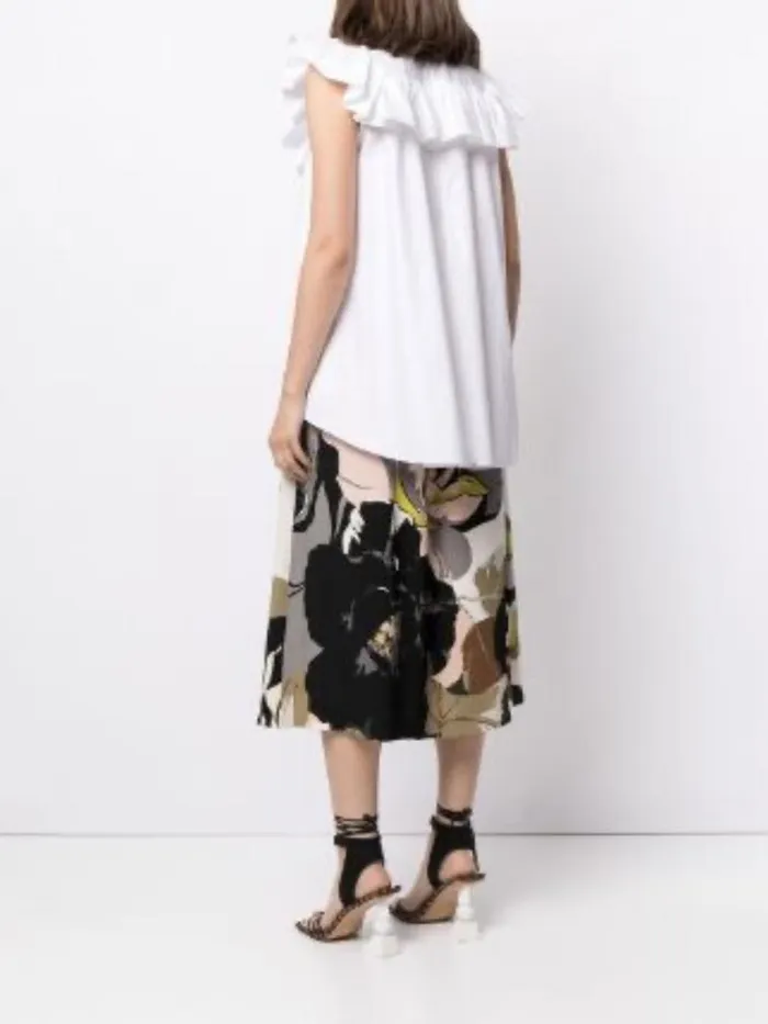 Adam Lippes Tops Sleeveless Smocked Neck Top In Cotton Shirting White 8211 Women