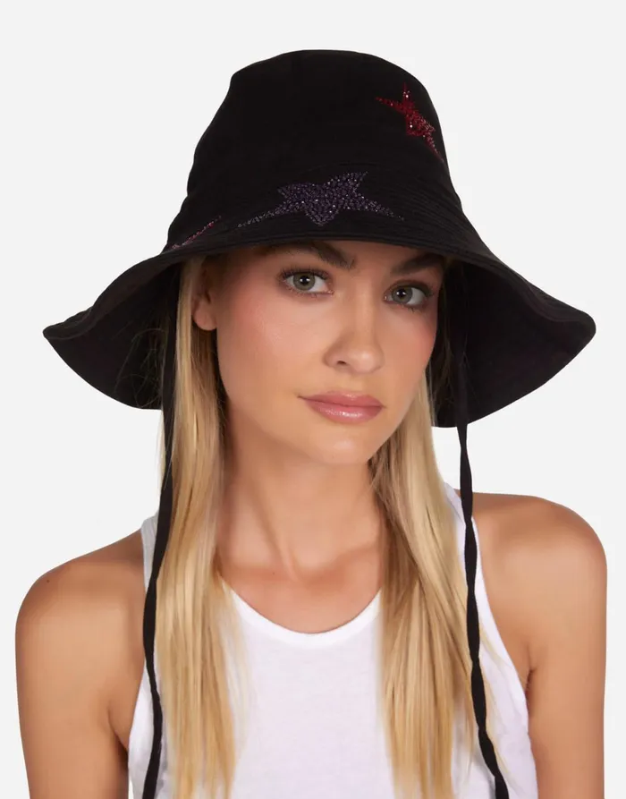 Adina Color Crystal Multi Stars Black Women039s Lauren Moshi Hats