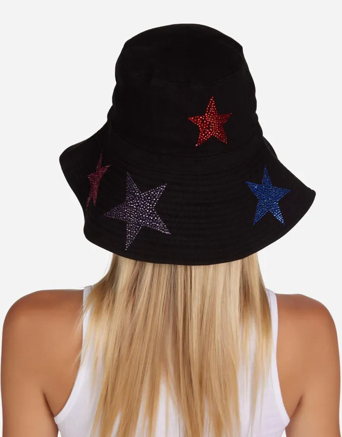 Adina Color Crystal Multi Stars Black Women039s Lauren Moshi Hats