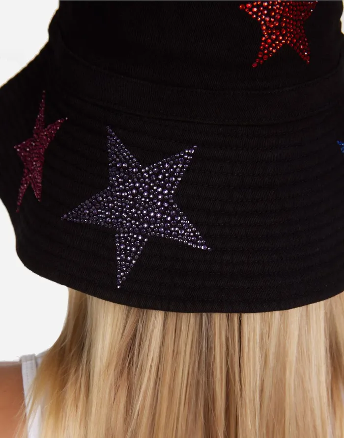 Adina Color Crystal Multi Stars Black Women039s Lauren Moshi Hats