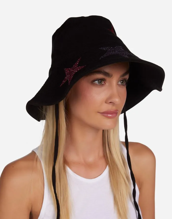 Adina Color Crystal Multi Stars Black Women039s Lauren Moshi Hats